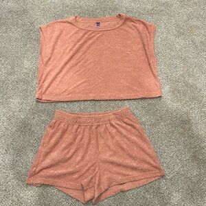 ADORE ME  ribbed lounge set   Size Small.   Apricot color.   Like new